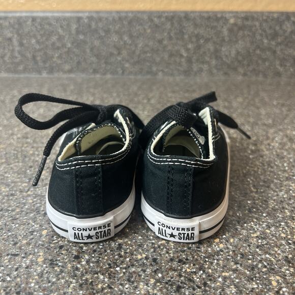 Converse All Star Kid Infant Baby Sz 6 Black Canvas Sneaker Lace Up Low Top Shoe - Picture 7 of 9